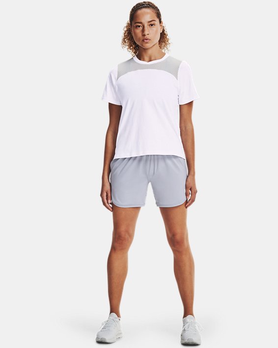 Women's UA Knit Mid-Length Shorts, Gray, pdpMainDesktop image number 2